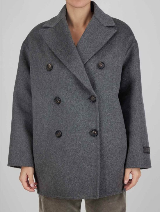 Brunello Cucinelli Brunello Cucinelli Gray Cashmere Coat Woman Gray 000