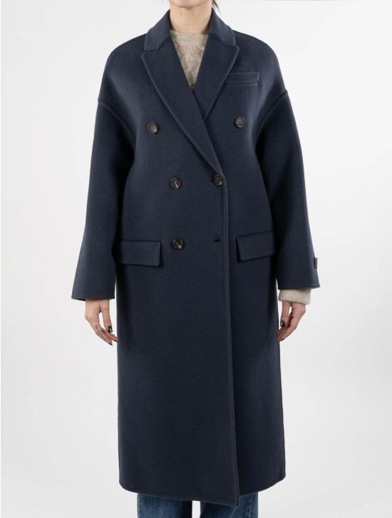 Brunello Cucinelli Brunello Cucinlli Blue Virgin Wool Cashmere Overcoat Blue 000