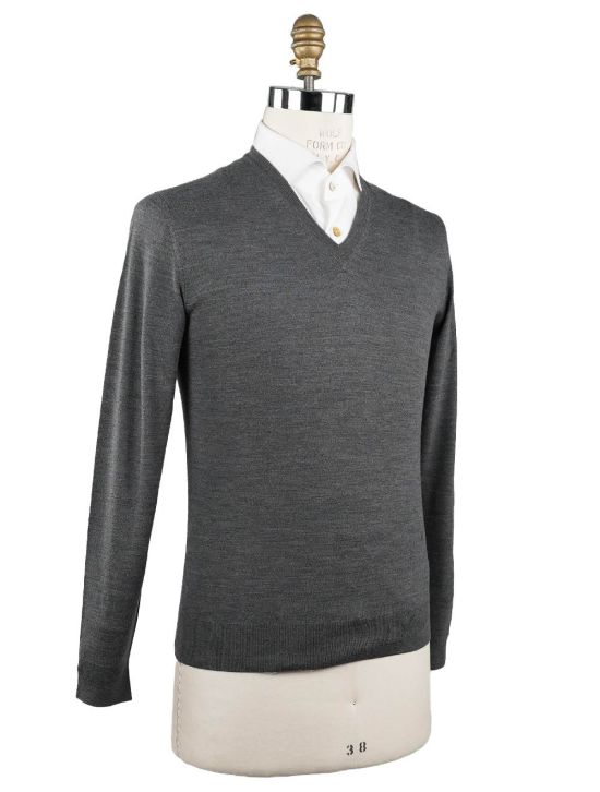 Isaia Isaia Gray Wool Sweater V-neck Gray 001