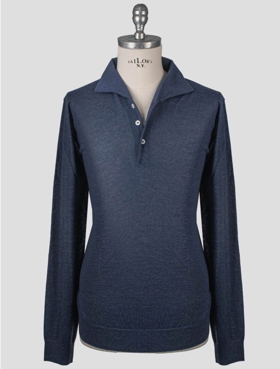 Isaia Isaia Blue Cashmere Sweater Polo Blue 000