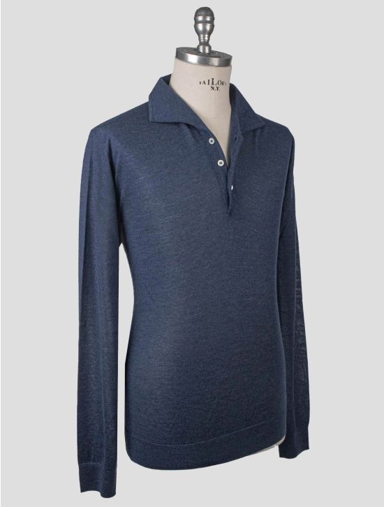Isaia Isaia Blue Cashmere Sweater Polo Blue 001