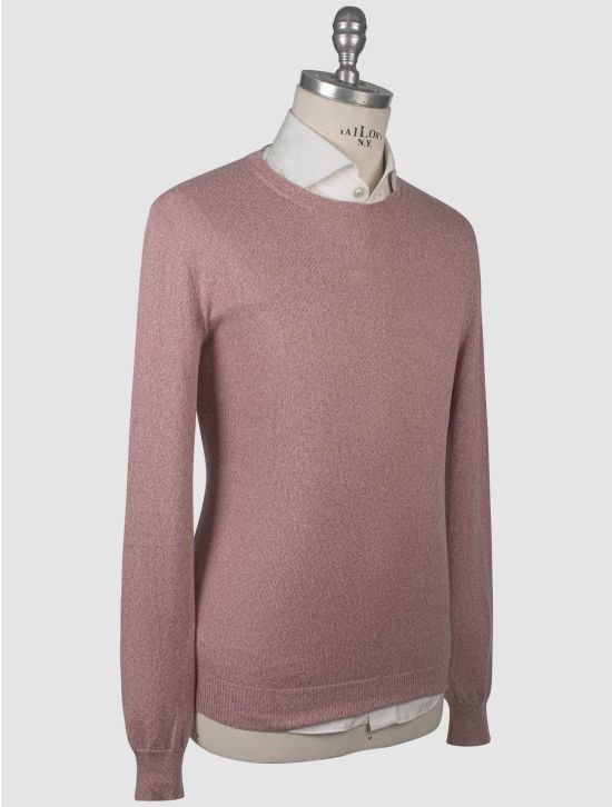 Isaia Isaia Pink Cotton Cashmere Sweater Crewneck Pink 001