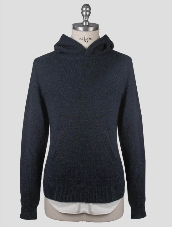 Isaia Isaia Blue Cashmere Sweater Hoodie Blue 000