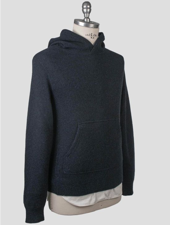 Isaia Isaia Blue Cashmere Sweater Hoodie Blue 001
