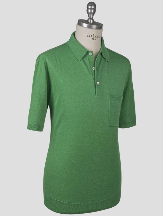 Isaia Isaia Green Linen Cashmere Polo Green 001