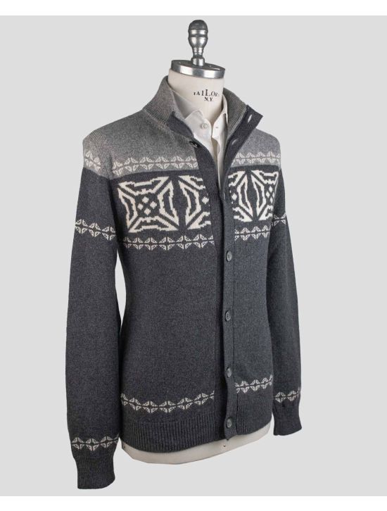 Isaia Isaia Gray Cashmere Silk Sweater Cardigan Gray 001
