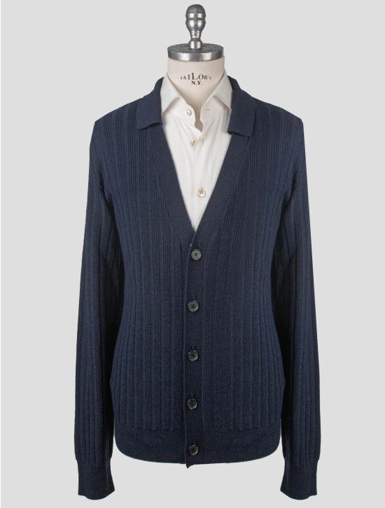 Isaia Isaia Blue Wool Cashmere Silk Sweater Cardigan Blue 000