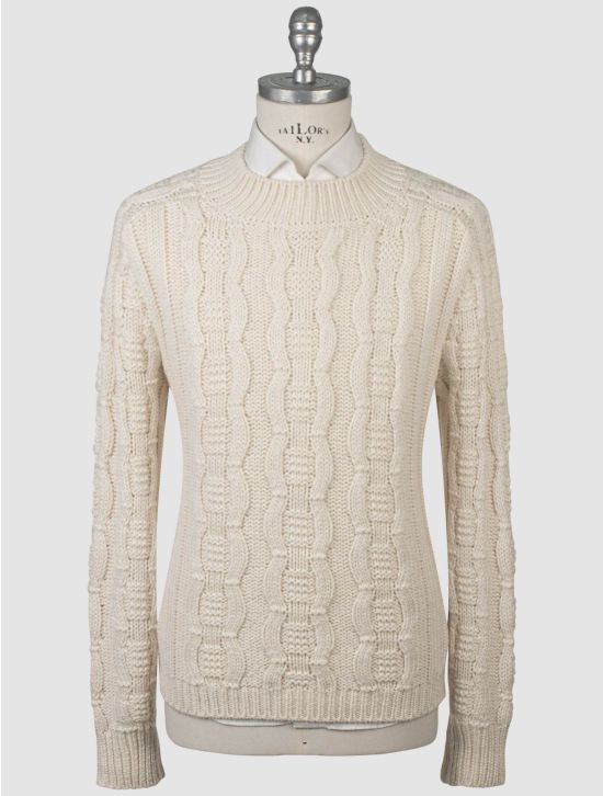 Isaia Isaia White Silk Cashmere Sweater Crewneck White 000