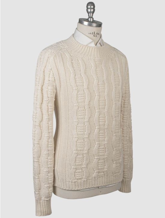 Isaia Isaia White Silk Cashmere Sweater Crewneck White 001