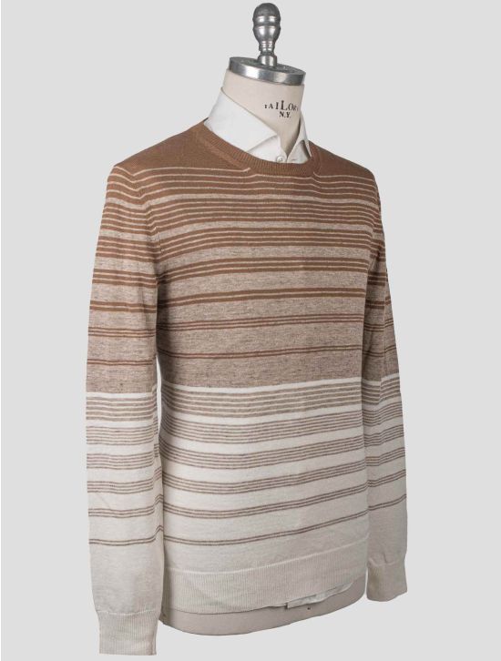 Isaia Isaia Multicolor Linen Cotton Sweater Crewneck Multicolor 001
