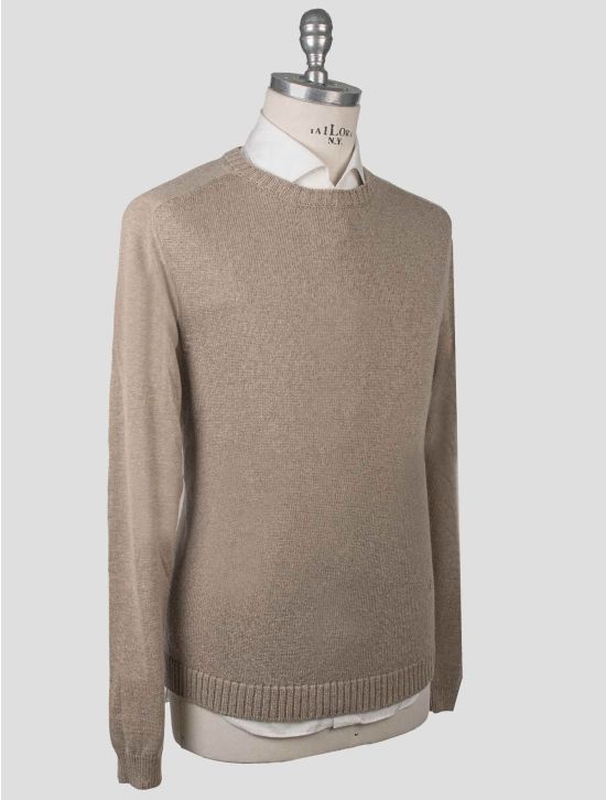 Isaia Isaia Beige Silk Cashmere Sweater Crewneck Beige 001