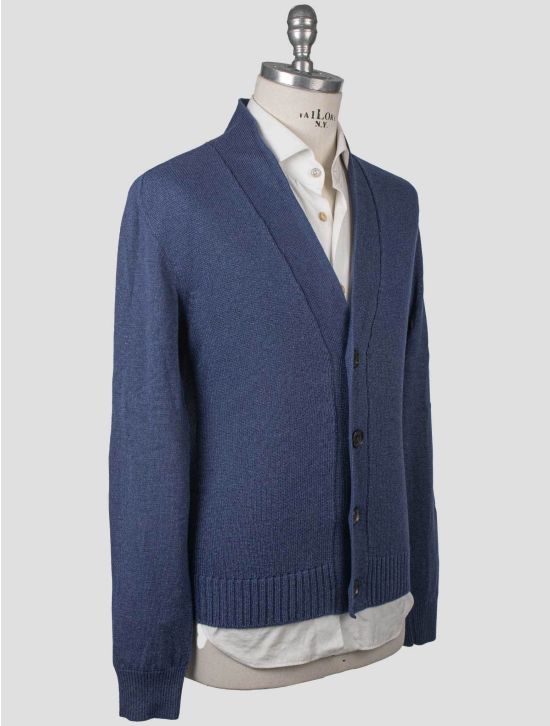 Isaia Isaia Blue Silk Cashmere Sweater Cardigan Blue 001
