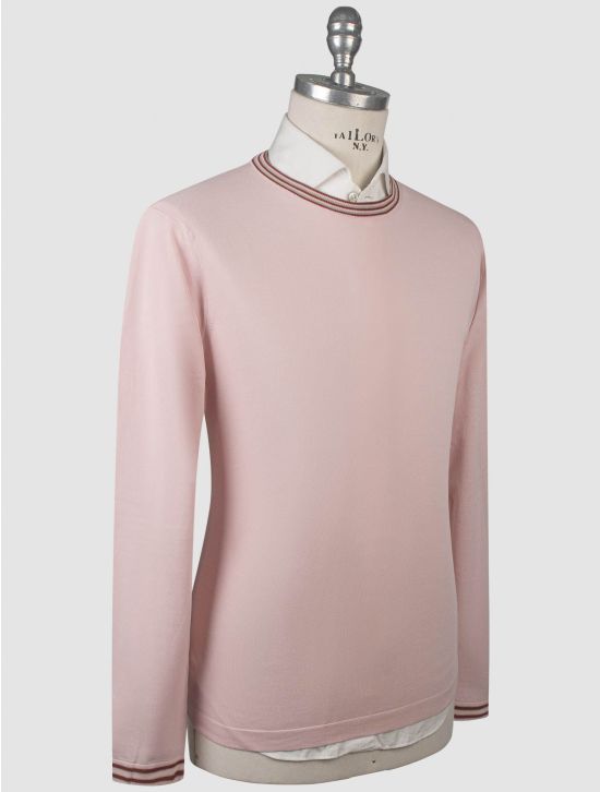 Isaia Isaia Pink Cotton Sweater Crewneck Pink 001