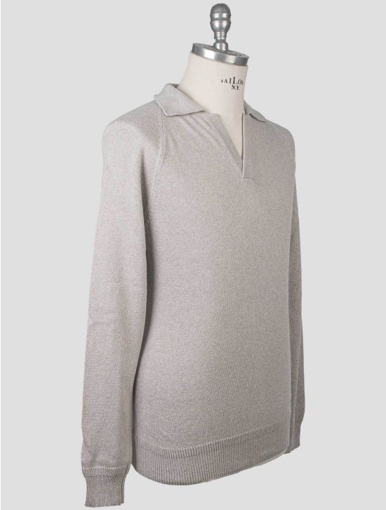 Isaia Isaia Gray Silk Sweater Polo Gray 001