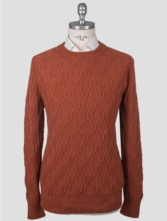 Isaia Isaia Orange Cashmere Sweater Crewneck Orange 000