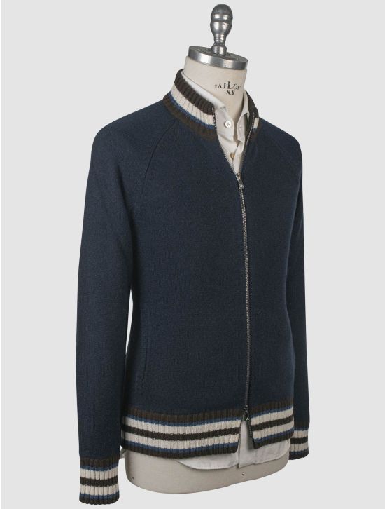 Isaia Isaia Blue Cashmere Sweater Full Zip Blue 001