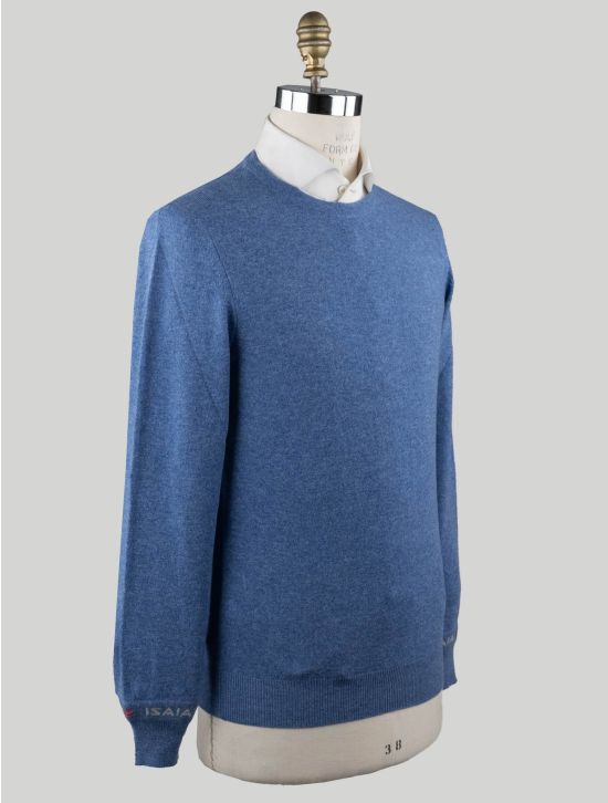 Isaia Isaia Light Blue Cashmere Sweater Crewneck Light Blue 001