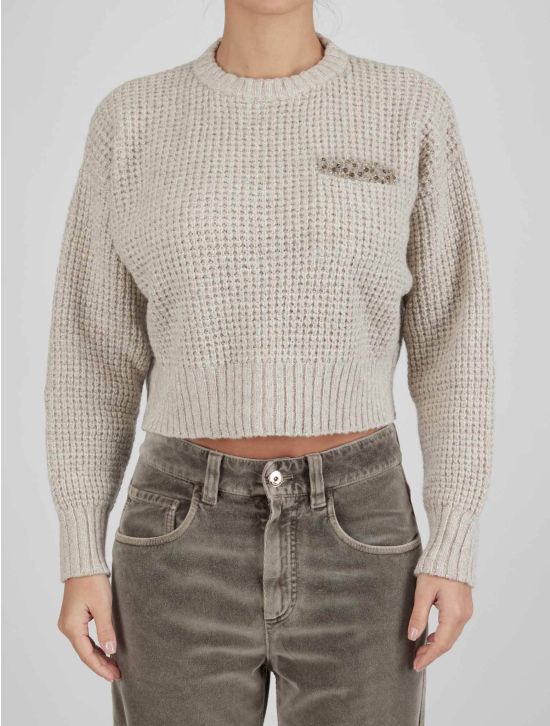 Brunello Cucinelli Brunello Cucinelli Beige Lambswool Cashmere Sweaters Full Zip Woman Beige 000