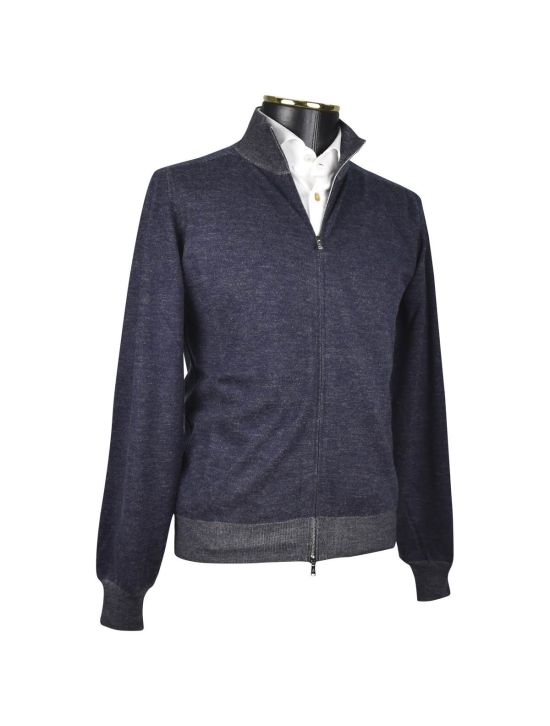 Fioroni Fioroni Blue Cashmere Sweater Full Zip Blue 001