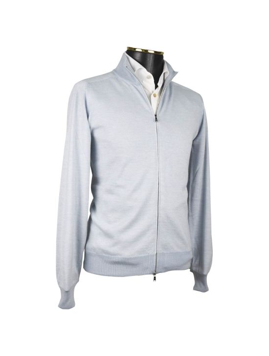 Fioroni Fioroni Light Blue Cashmere Sweater Full Zip Light Blue 001