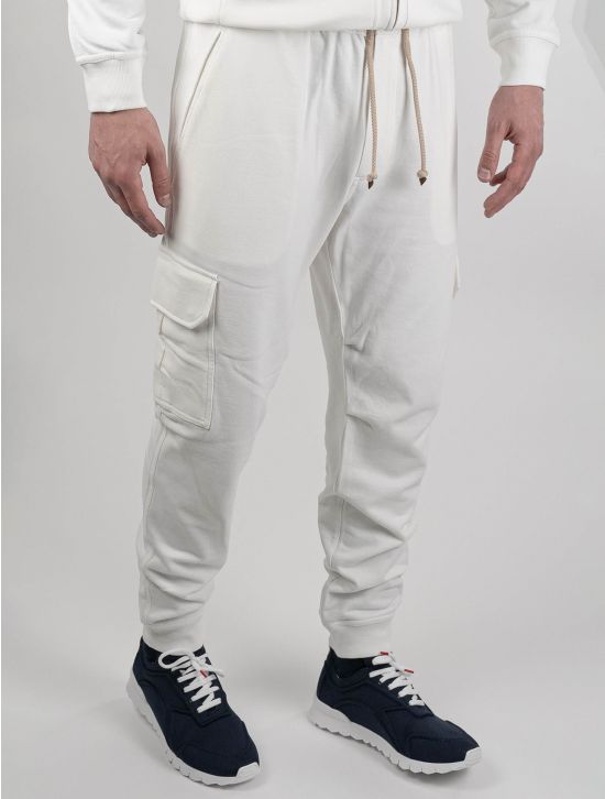 Brunello Cucinelli Brunello Cucinlli White Cotton Cargo Pants White 001