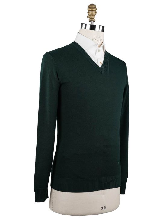 Isaia Isaia Green Wool Sweater V-neck Green 001