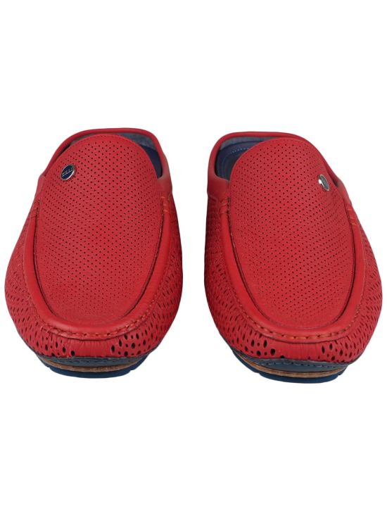 Zilli Zilli Red Leather Deer Slippers Red 001