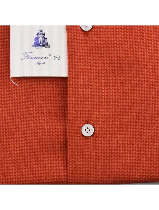 Finamore Finamore Orange Wool Cotton Shirt Orange 001