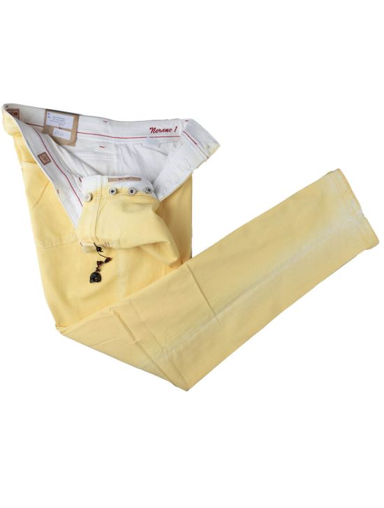 Marco Pescarolo Marco Pescarolo Yellow Cotton Silk T400 Lycra Pants Yellow 001