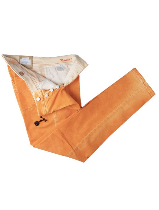 Marco Pescarolo Marco Pescarolo Orange Cotton Silk T400 Lycra Jeans Orange 001
