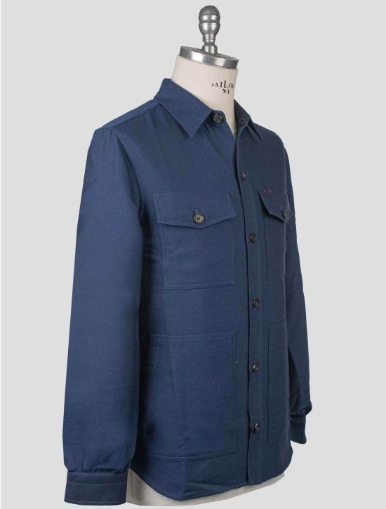 Isaia Isaia Blue Wool Cashmere Overshirt Blue 001
