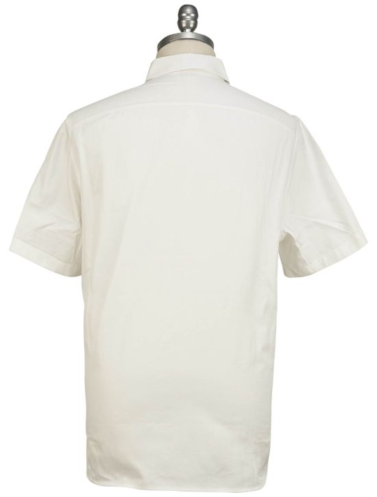 Isaia Isaia White Cotton Shirt Short Sleeve White 001