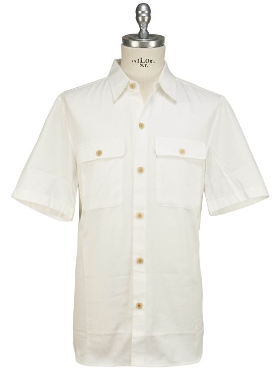 Isaia Isaia White Cotton Shirt Short Sleeve White 000