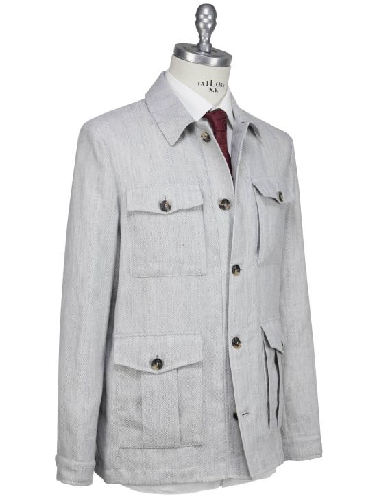 Luigi Borrelli Luigi Borrelli Gray Linen Virgin Wool Coat Gray 001