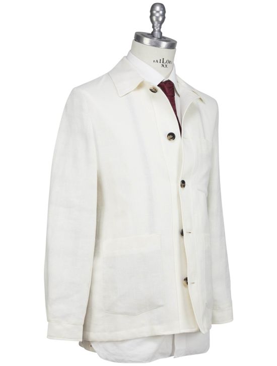 Luigi Borrelli Luigi Borrelli White Linen Virgin Wool Coat White 001