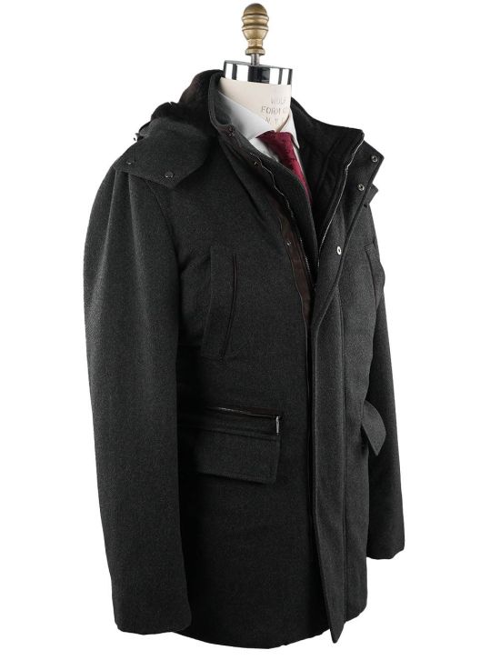 Cesare Attolini Cesare Attolini Gray Cashmere Beaver Fur Coat Gray 001