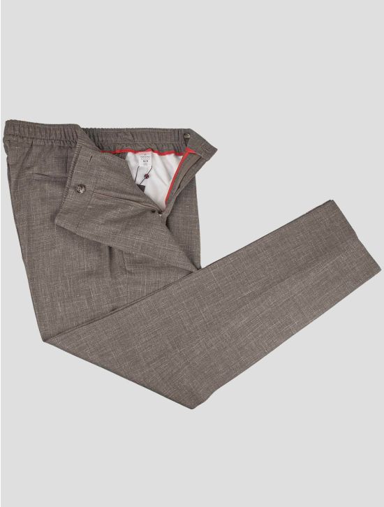 Isaia Isaia Gray Wool Silk Linen Pants Gray 001