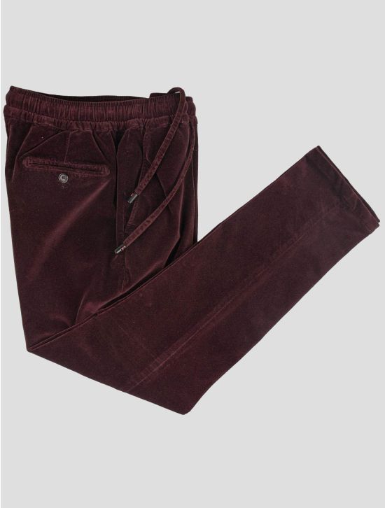 Isaia Isaia Burgundy Cotton Ea Velvet Pants Burgundy 000