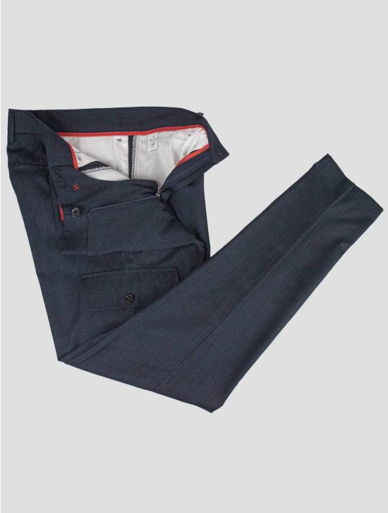 Isaia Isaia Blue Wool Cargo Pants Blue 001