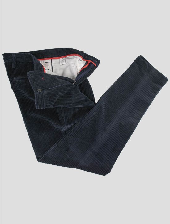 Isaia Isaia Blue Cotton Velvet Pants Blue 001