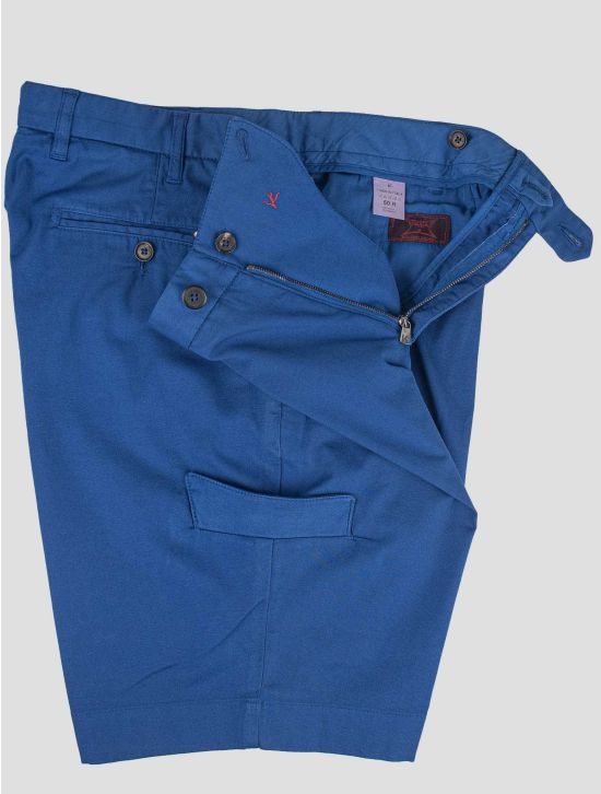Isaia Isaia Blue Cotton Ea Short Pants Blue 001