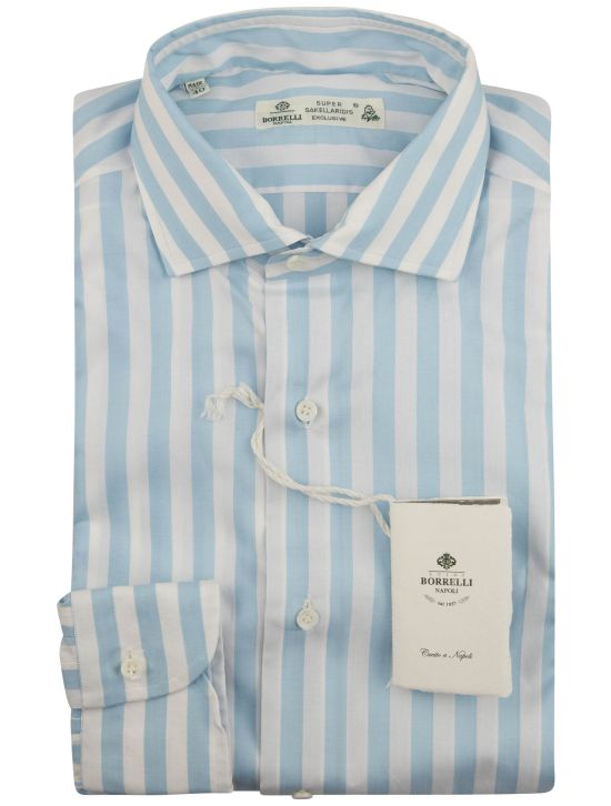 Luigi Borrelli Luigi Borrelli Blue White Cotton Shirt Blue / White 000