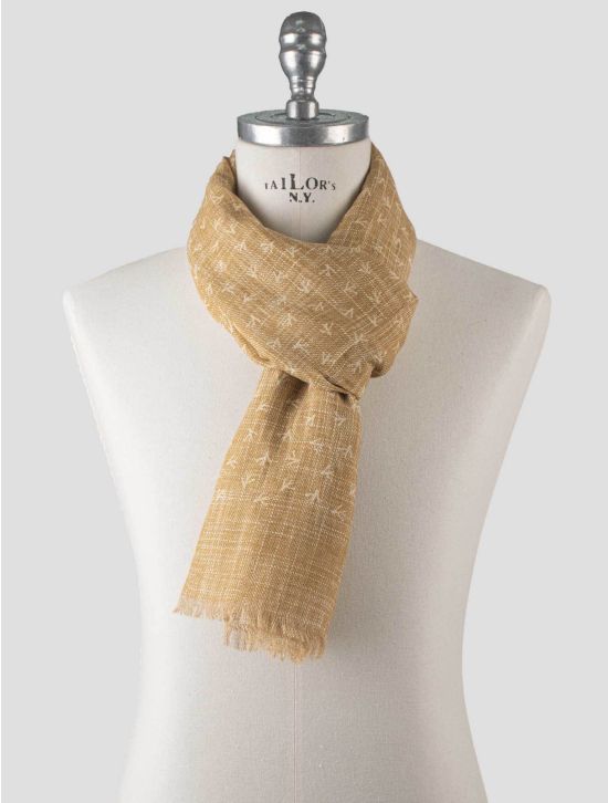 Isaia Isaia Light Brown Cotton Linen Scarf Light Brown 000