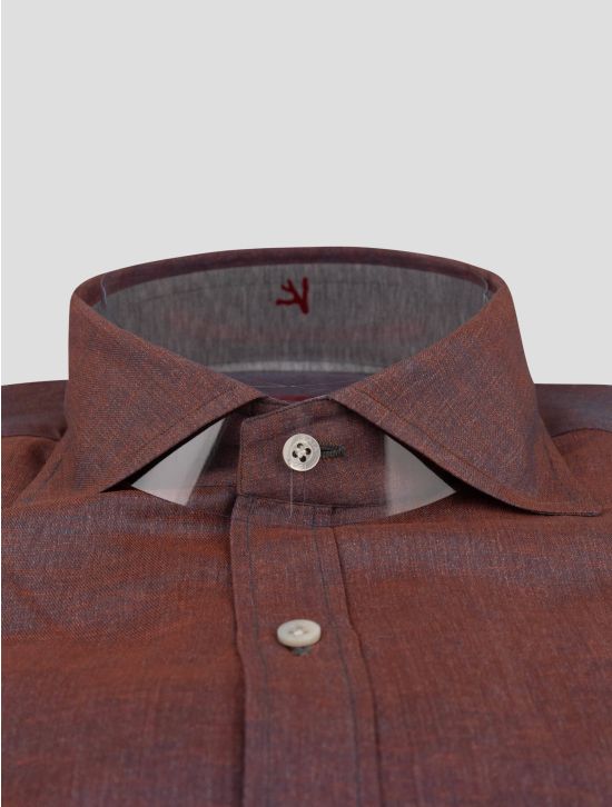 Isaia Isaia Light Red Cotton Linen Shirt Red 001
