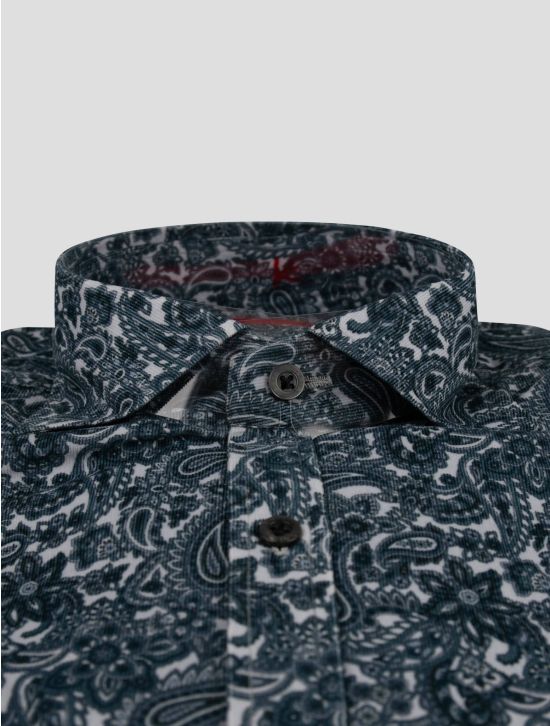 Isaia Isaia Blue White Cotton Shirt Blue / White 001