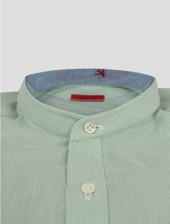 Isaia Isaia Green Cotton Linen Shirt Green 001