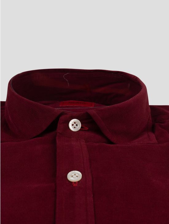 Isaia Isaia Burgundy Cotton Shirt Burgundy 001