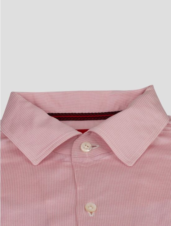 Isaia Isaia Pink White Cotton Shirt Pink / White 001
