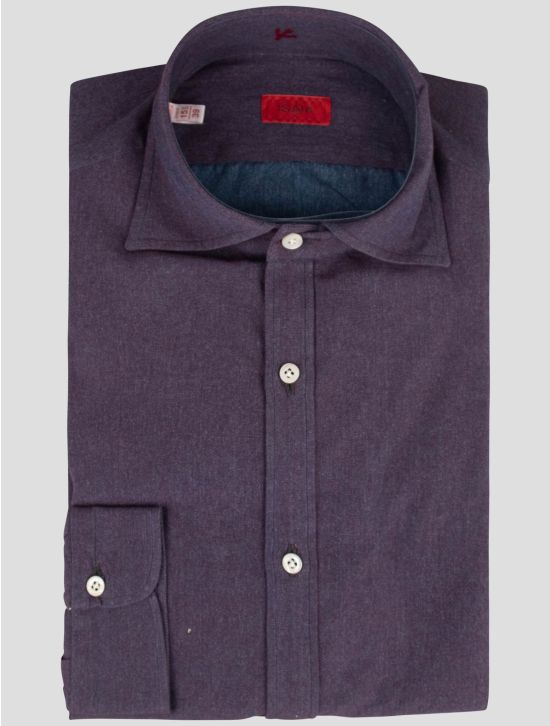 Isaia Isaia Purple Cotton Cashmere Shirt Purple 000