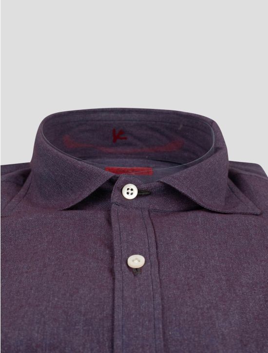Isaia Isaia Purple Cotton Cashmere Shirt Purple 001